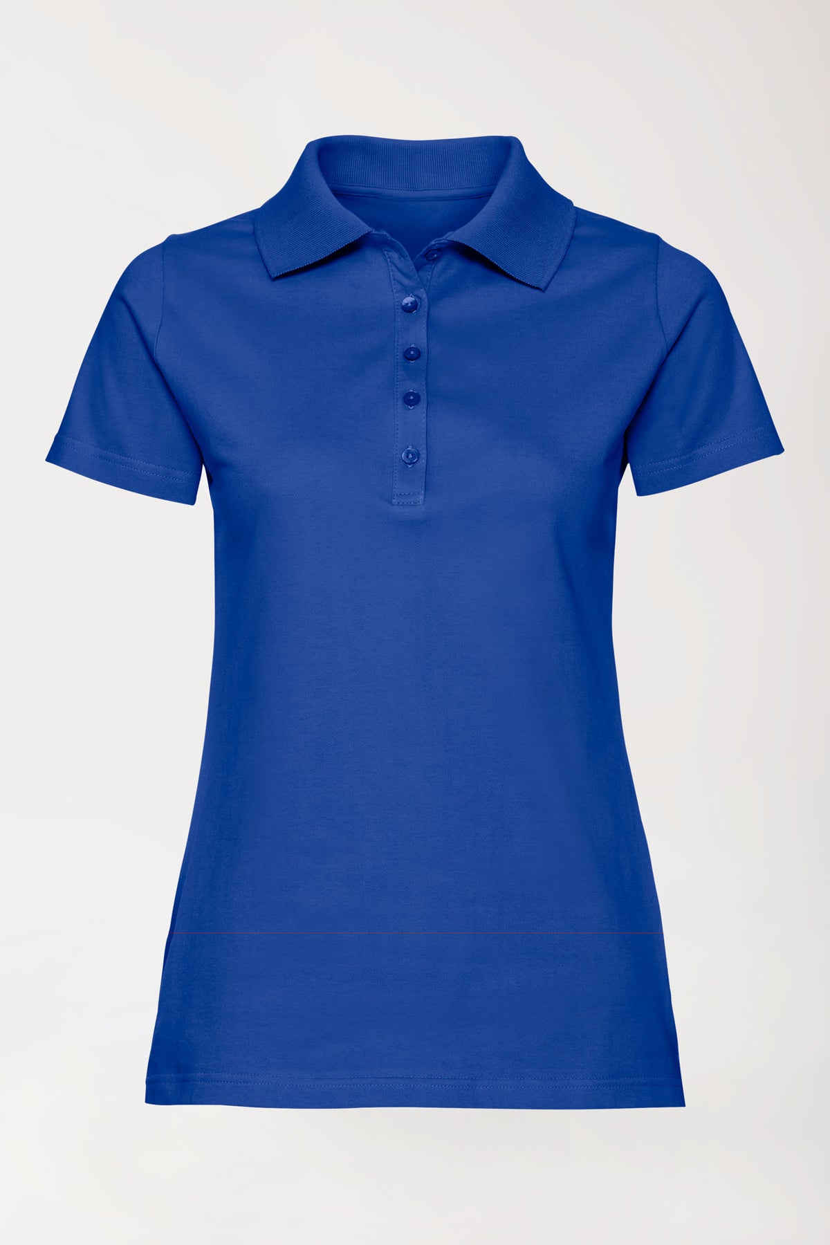 Stretch Shirt Damen - Polokragen königsblau, Vue de face 