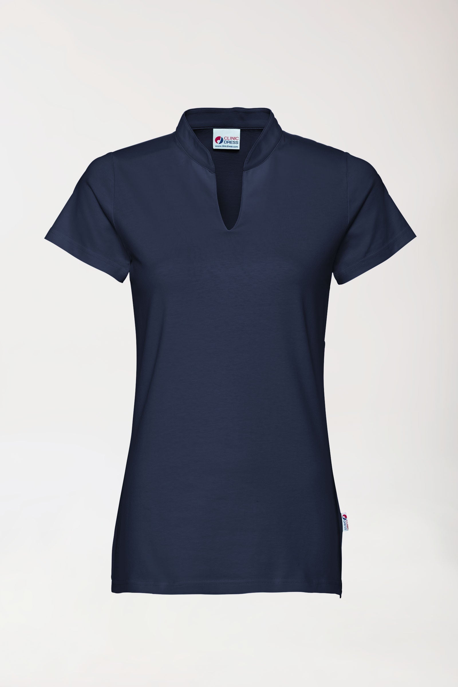Stretch Shirt Damen - Stehkragen navy, Vue de face 