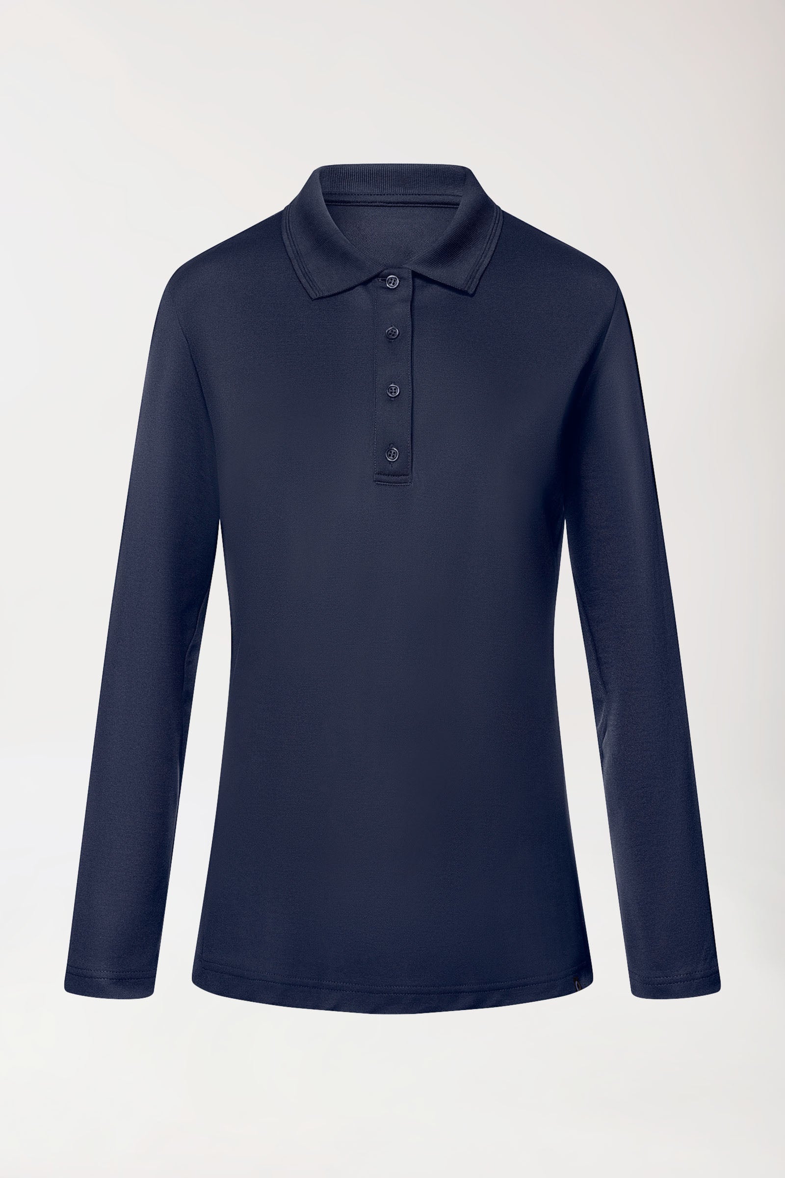 COMFY FLEX Stretch Longsleeve Damen - Polokragen navy, Vorderansicht 