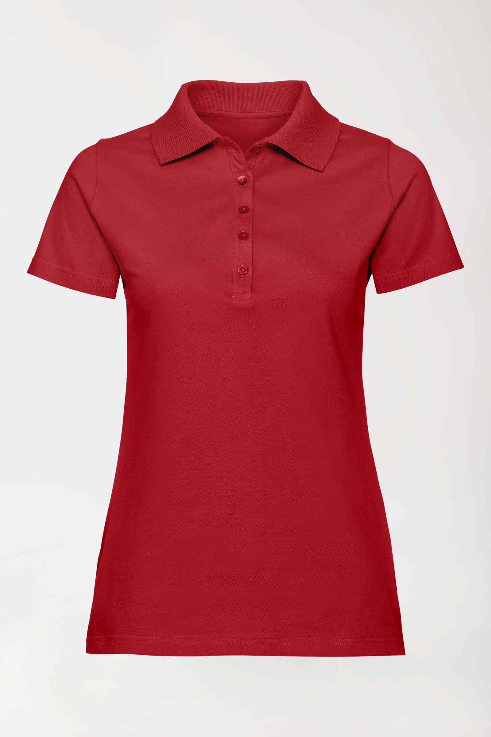 Stretch Shirt Damen - Polokragen rot, Vue de face 