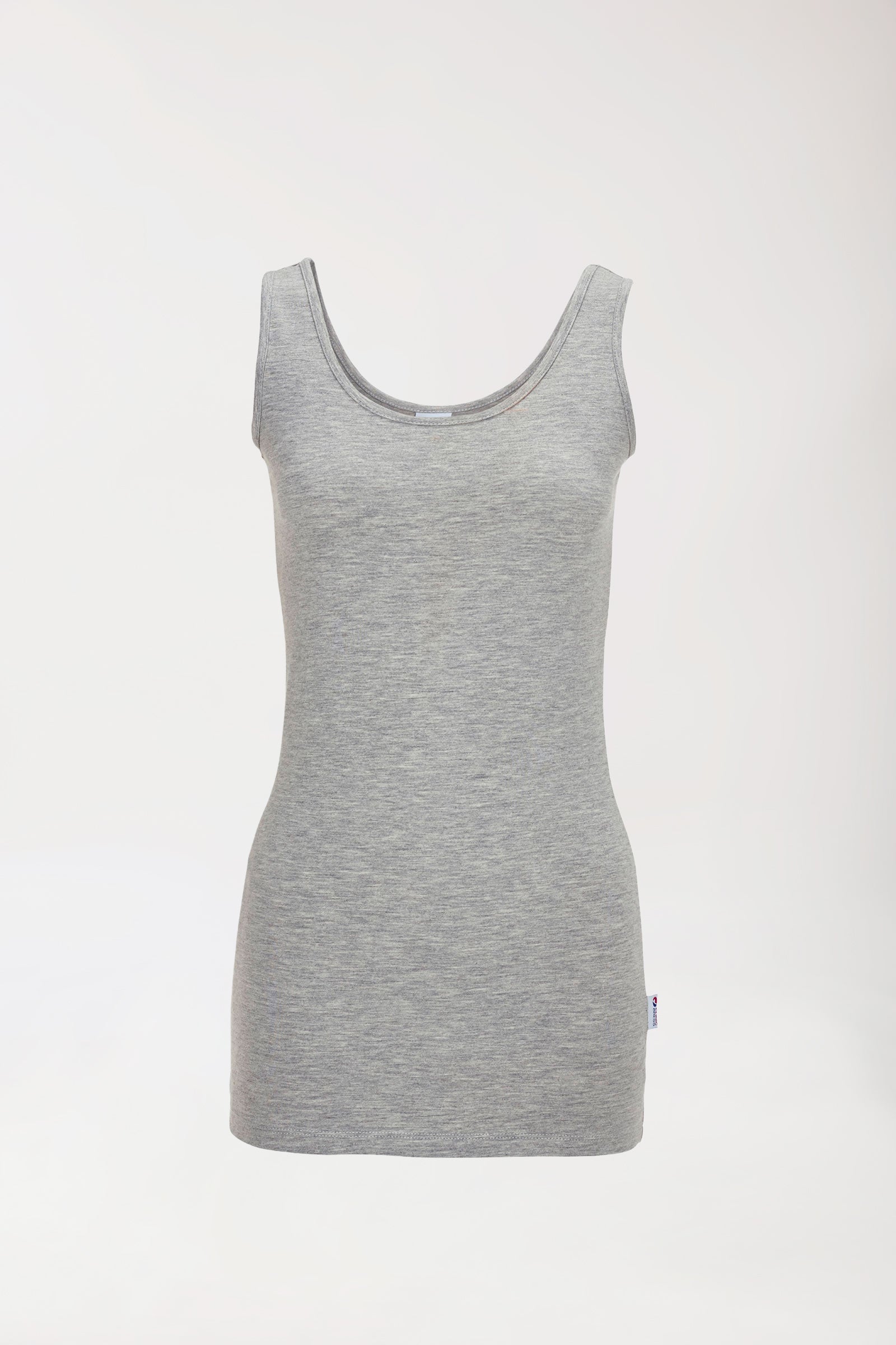 CORE Top Damen - Rundhals grau melange, Vorderansicht 
