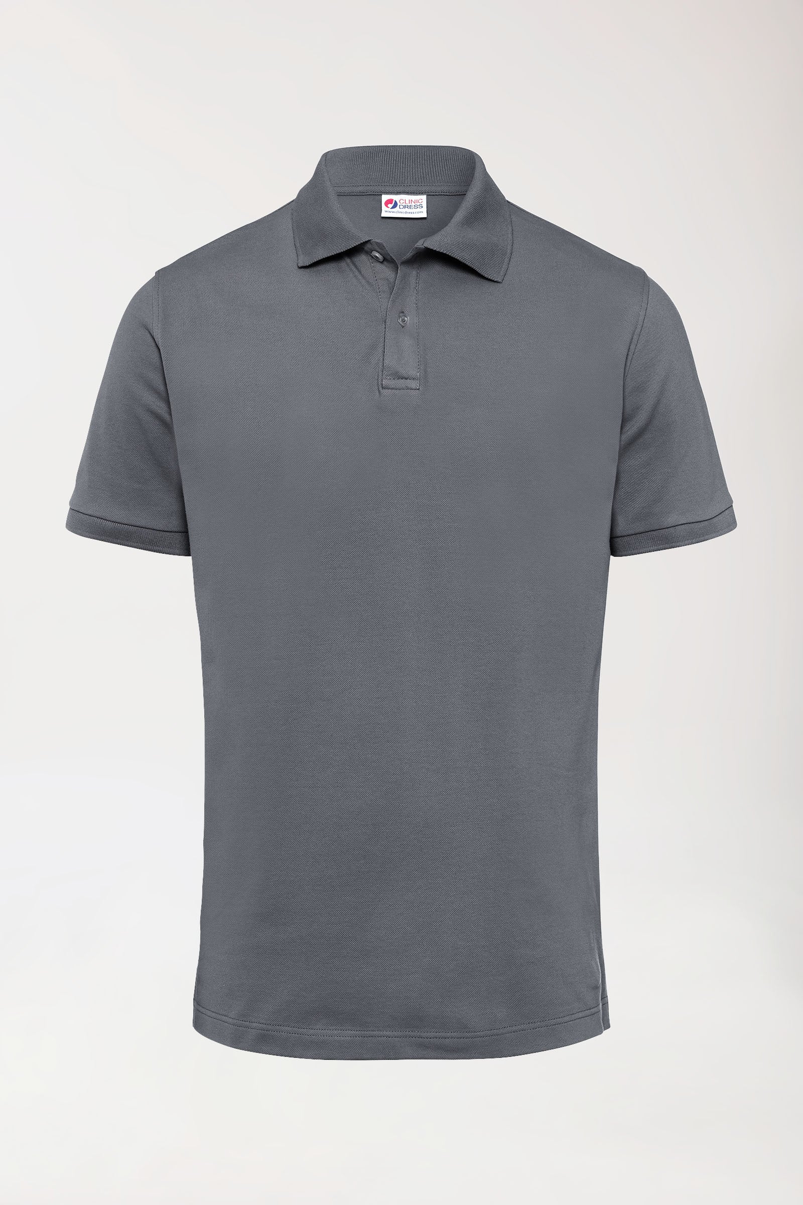 Stretch Shirt Herren - Polokragen steingrau, Vue de face 