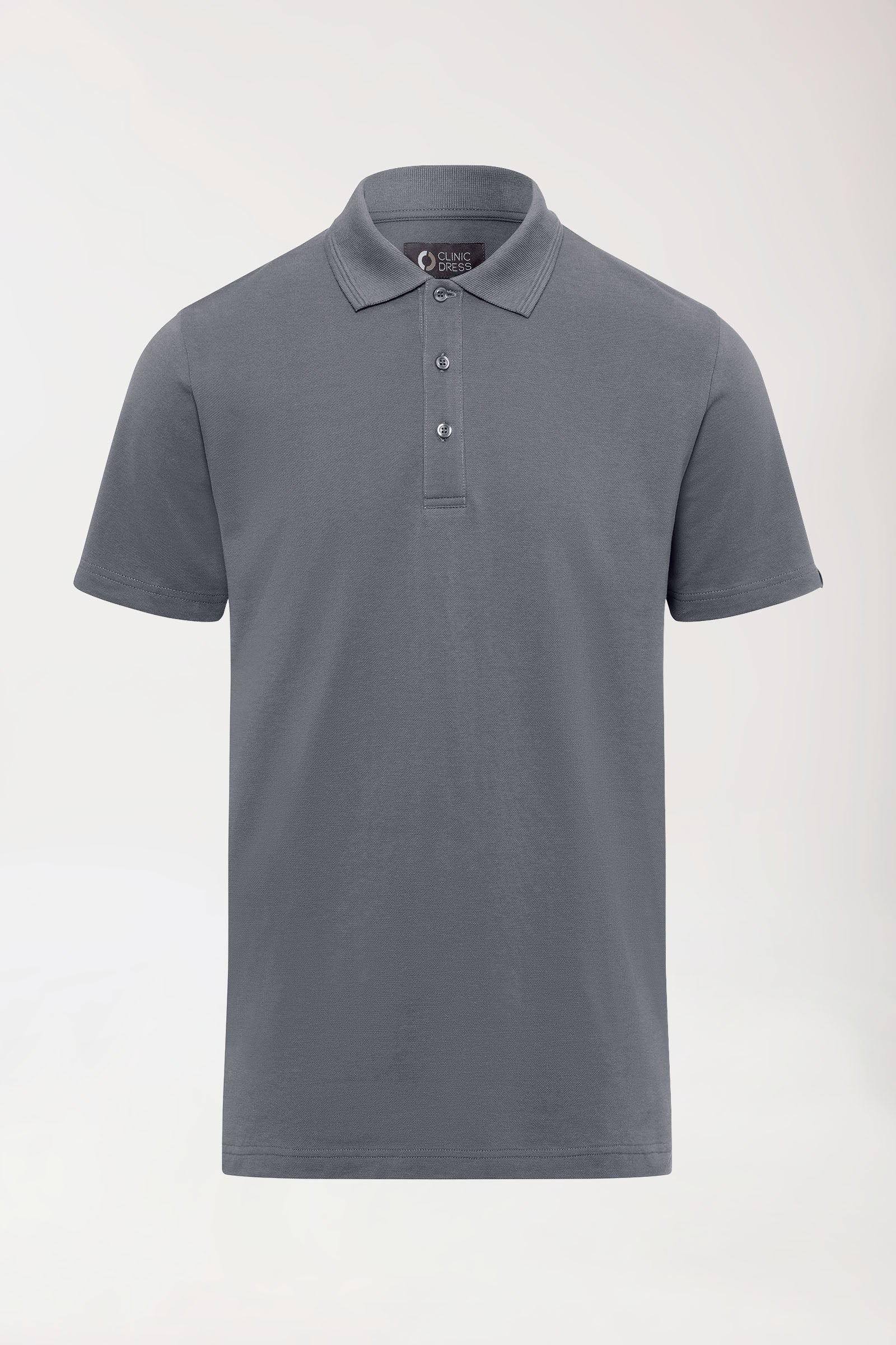 COMFY FLEX Stretch Shirt Herren - Polokragen steingrau, Vue de face 