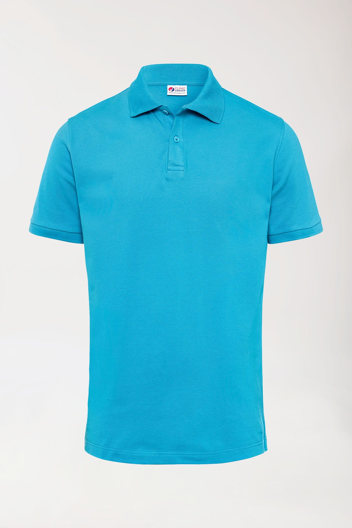 Stretch Shirt Herren - Polokragen türkis, Vue de face 