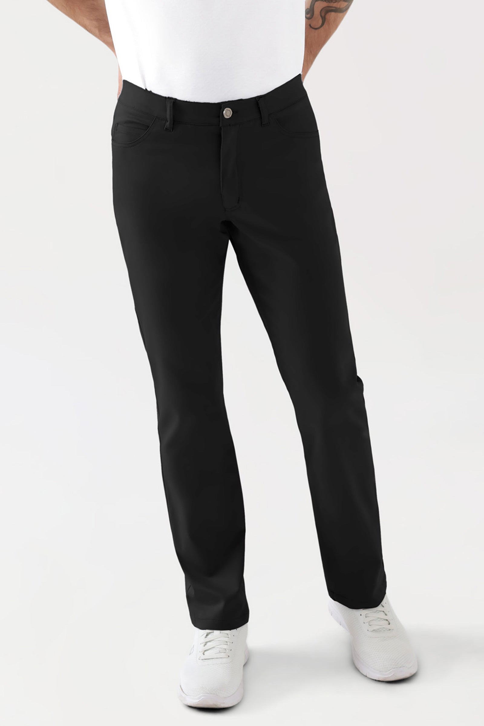 COMFY FLEX 5-Pocket Hose Herren - gerades Bein schwarz, Vue de face 