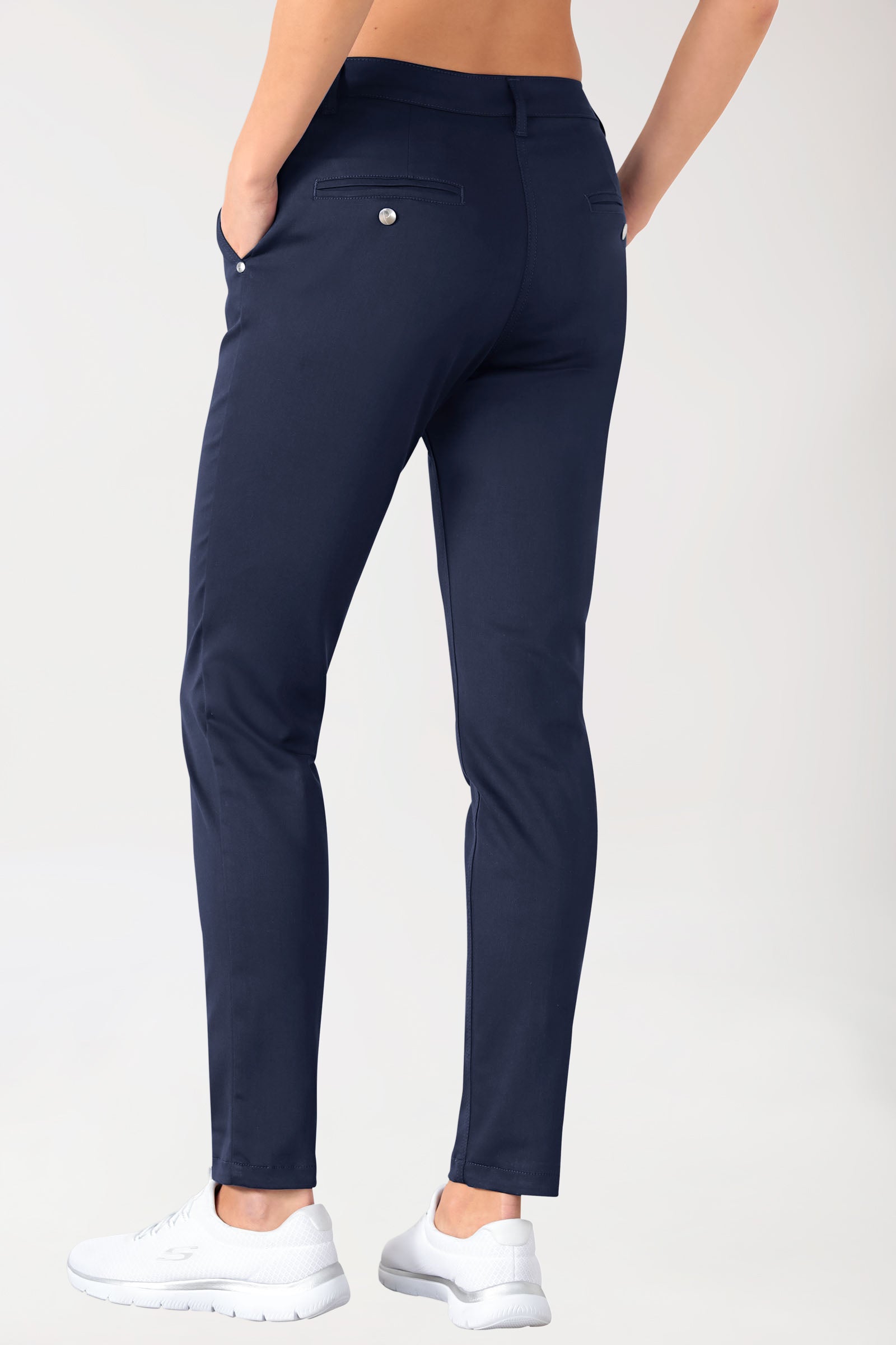 Pantalon Stretch Femme - Style Chino navy, Vorderansicht 