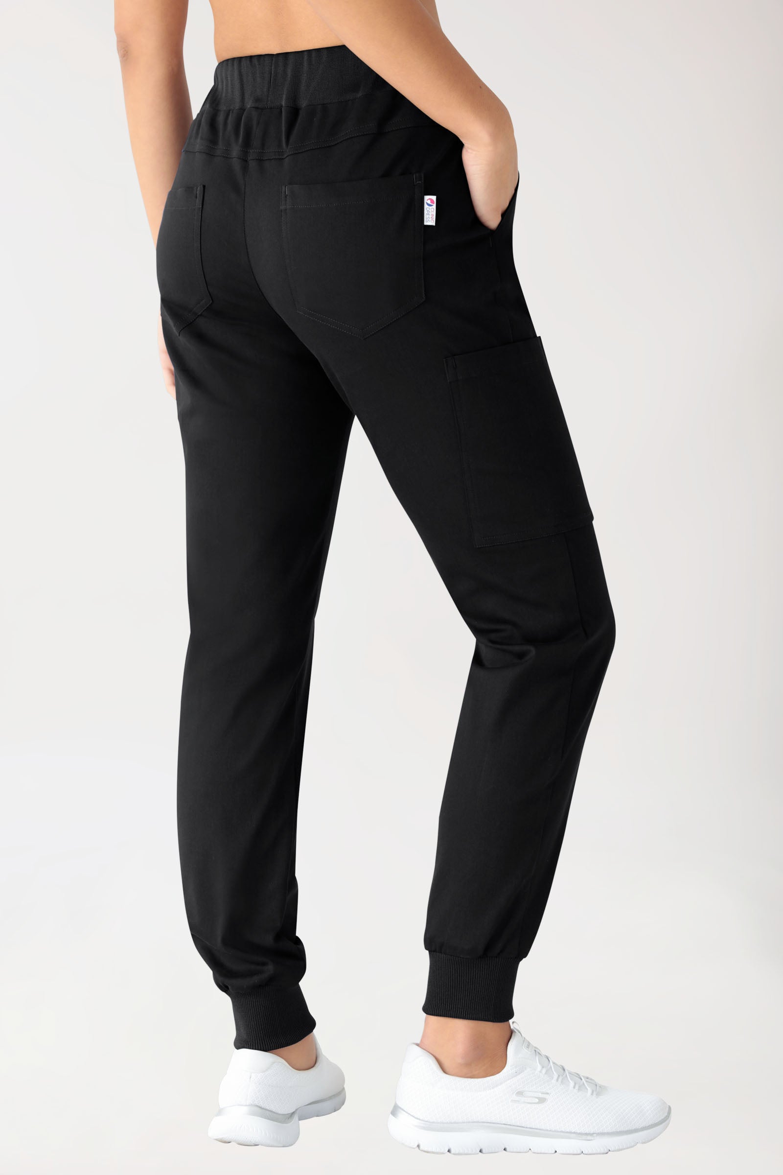Stretch Hose Damen - Jogpants schwarz, Vorderansicht 