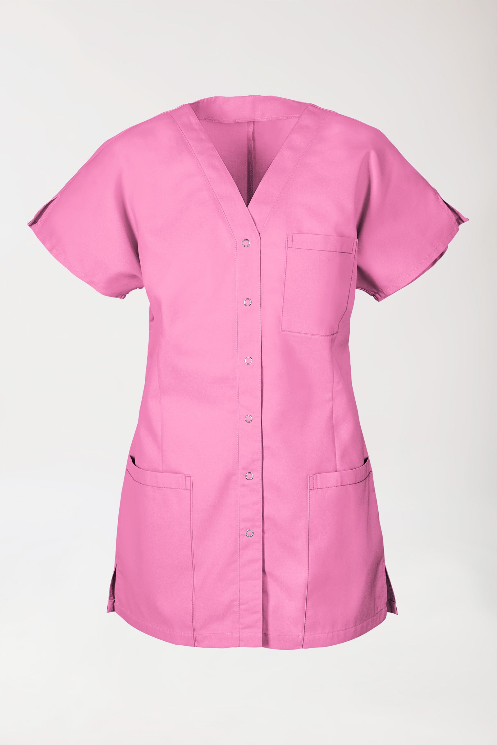 Kasack Damen - durchgeknöpft rosy pink, Vorderansicht 