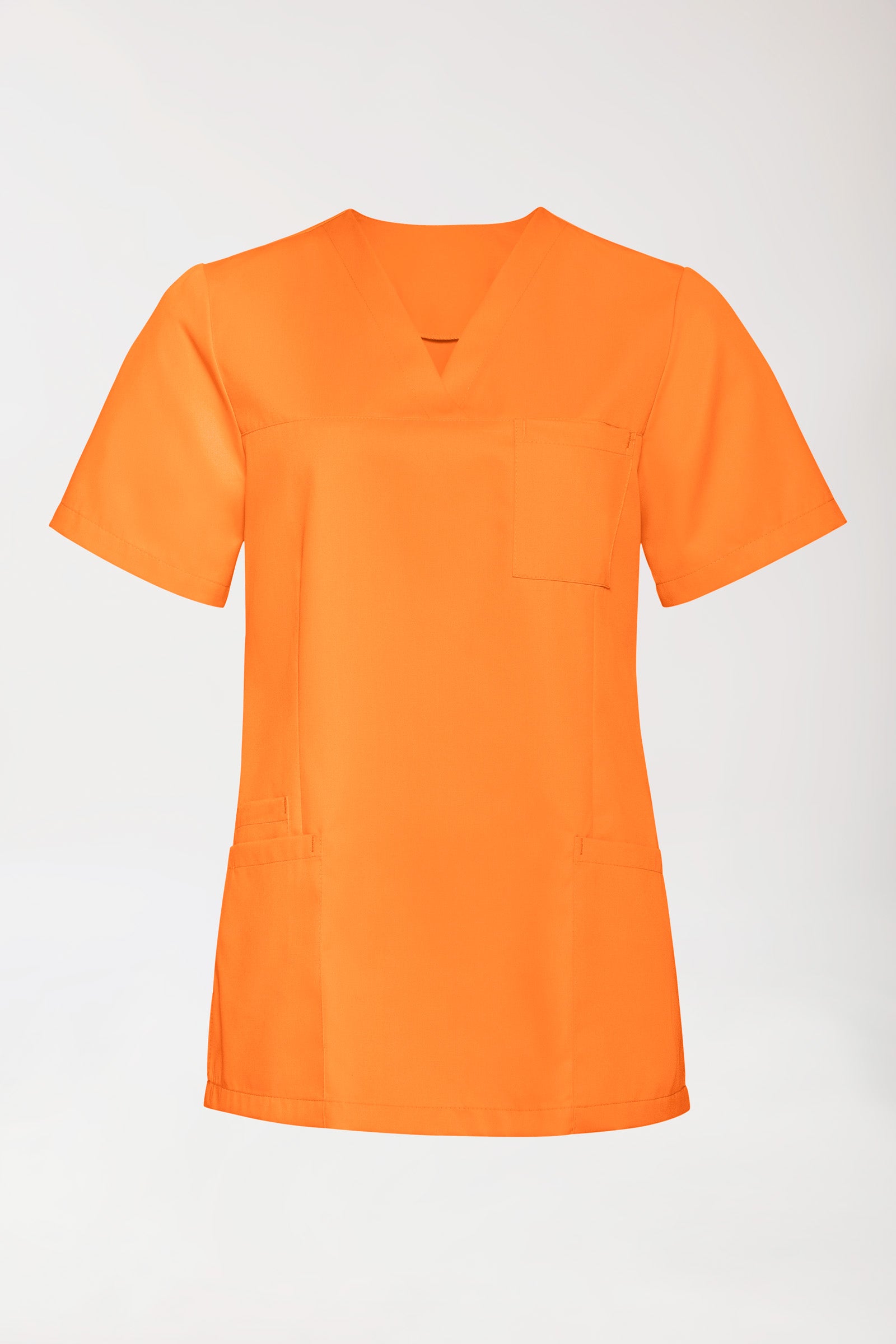 TENCEL™ Schlupfkasack Damen - V-Ausschnitt brillant orange, Vorderansicht 