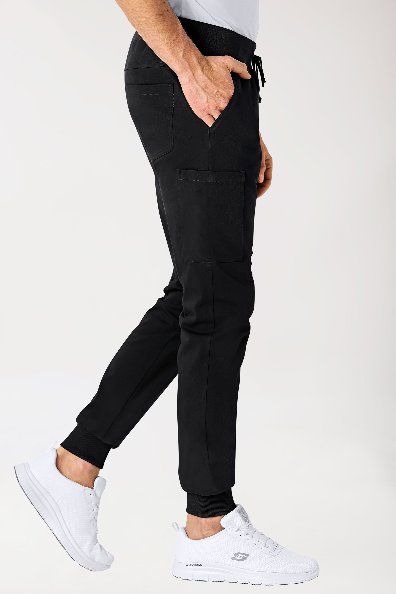 Stretch Hose Herren - Jogpants schwarz, Vue de face 