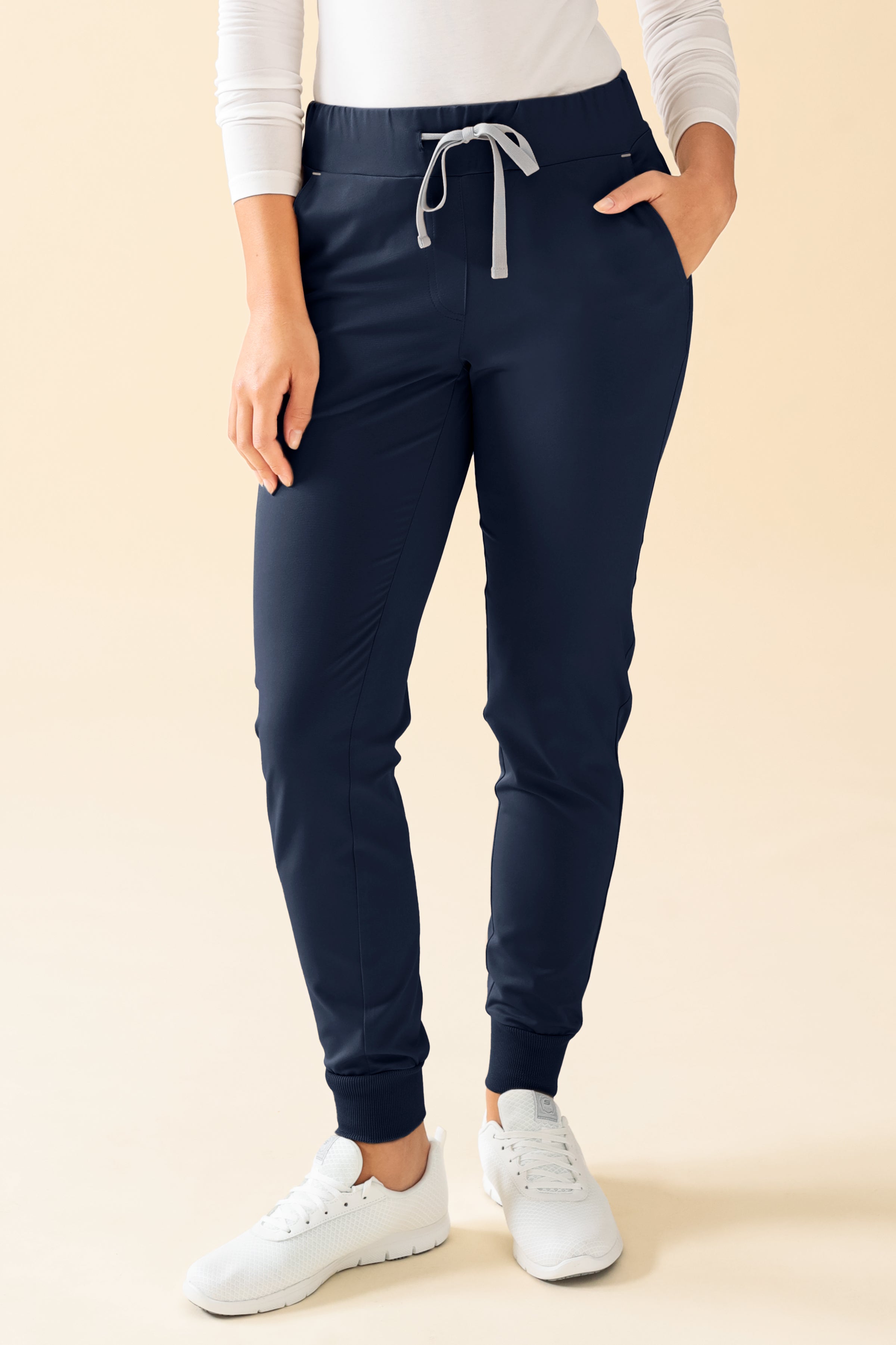 KAERE Hose Damen - Saumbündchen ohne Beintaschen navy