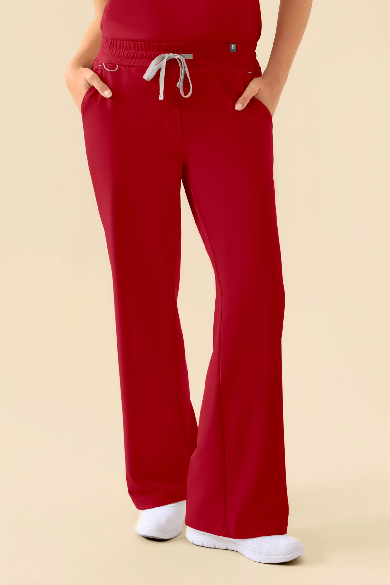 KAERE Hose Damen - weites Bein rot, Vorderansicht 
