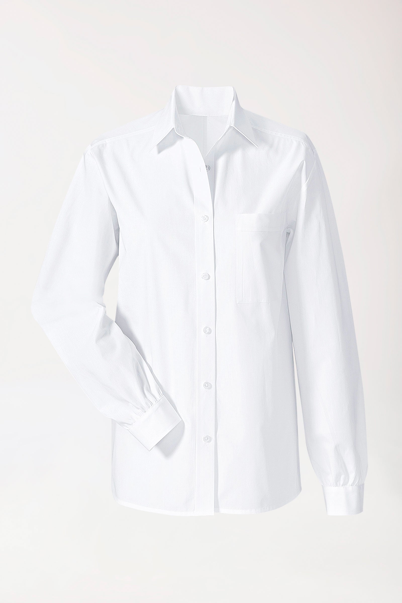 Bluse Weiss Langarm Mischgewebe