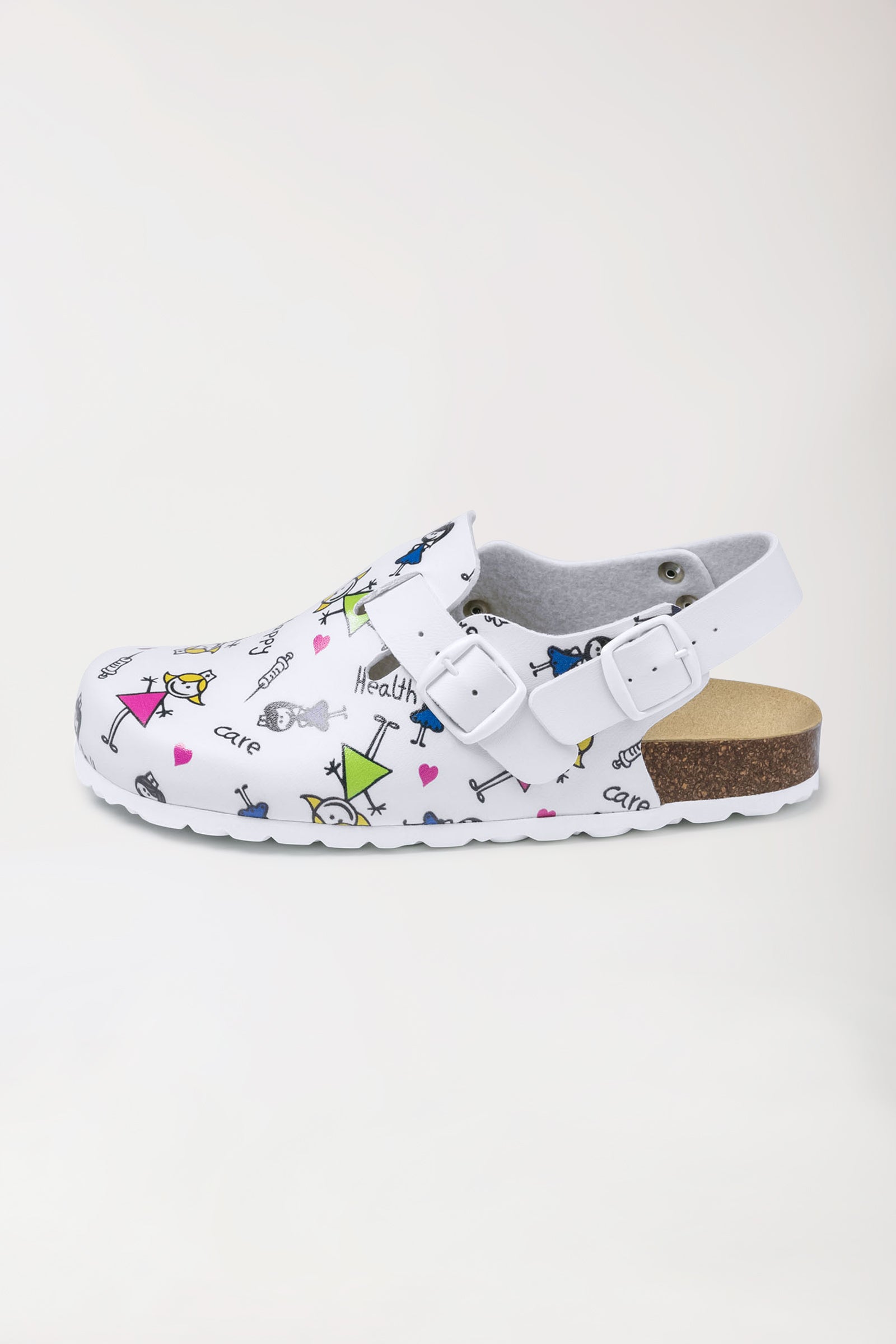 Damen Clog - Korkfussbett - bunt, Vorderansicht 