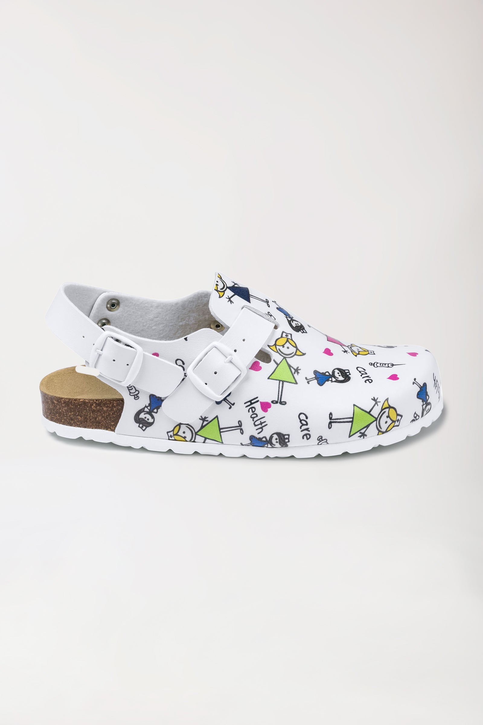 Damen Clog - Korkfussbett - bunt, Vorderansicht 