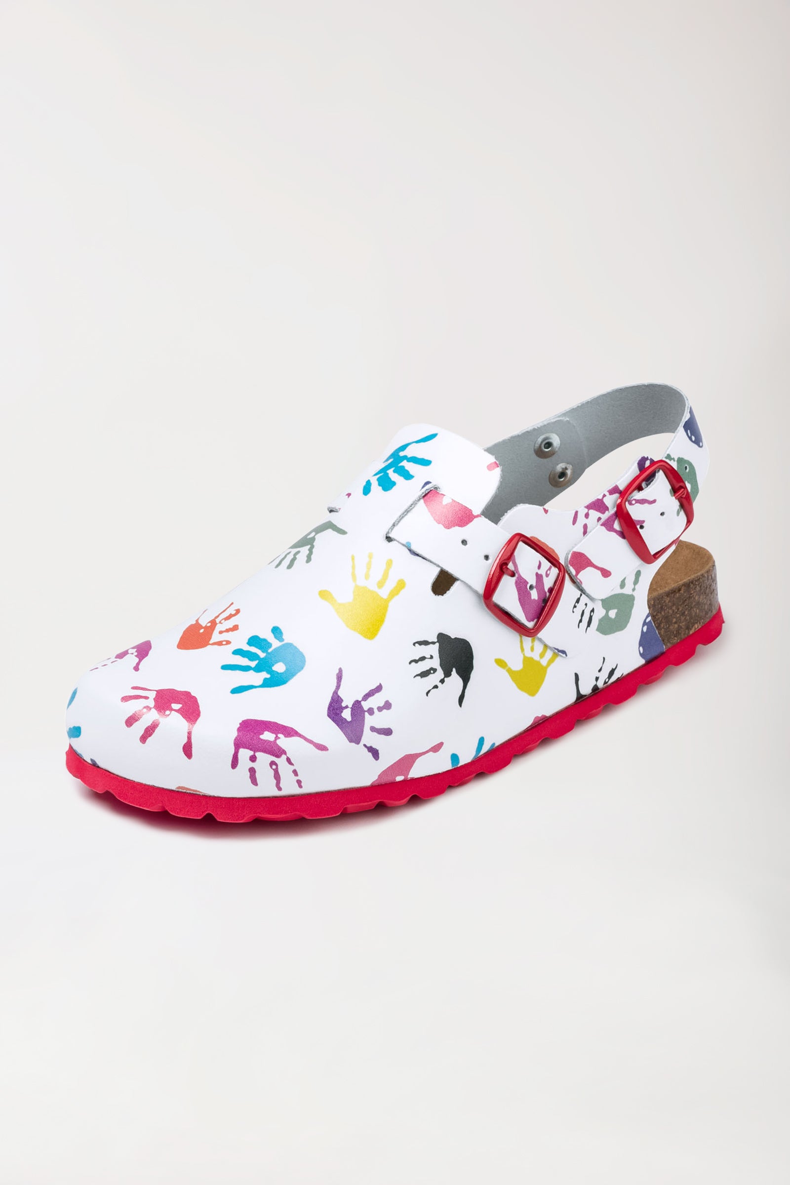 Damen Clog weiss/bunt