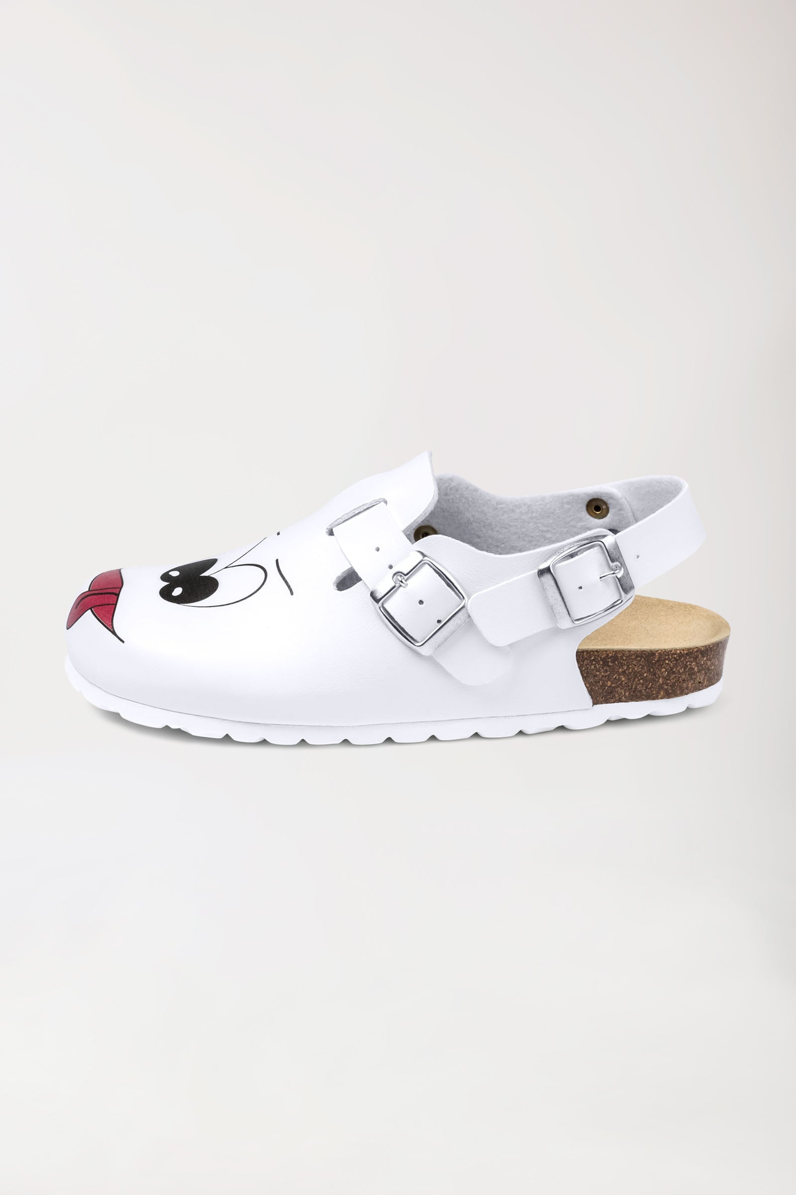 Damen Clog - Motivdruck - weiss/bunt, Vorderansicht 