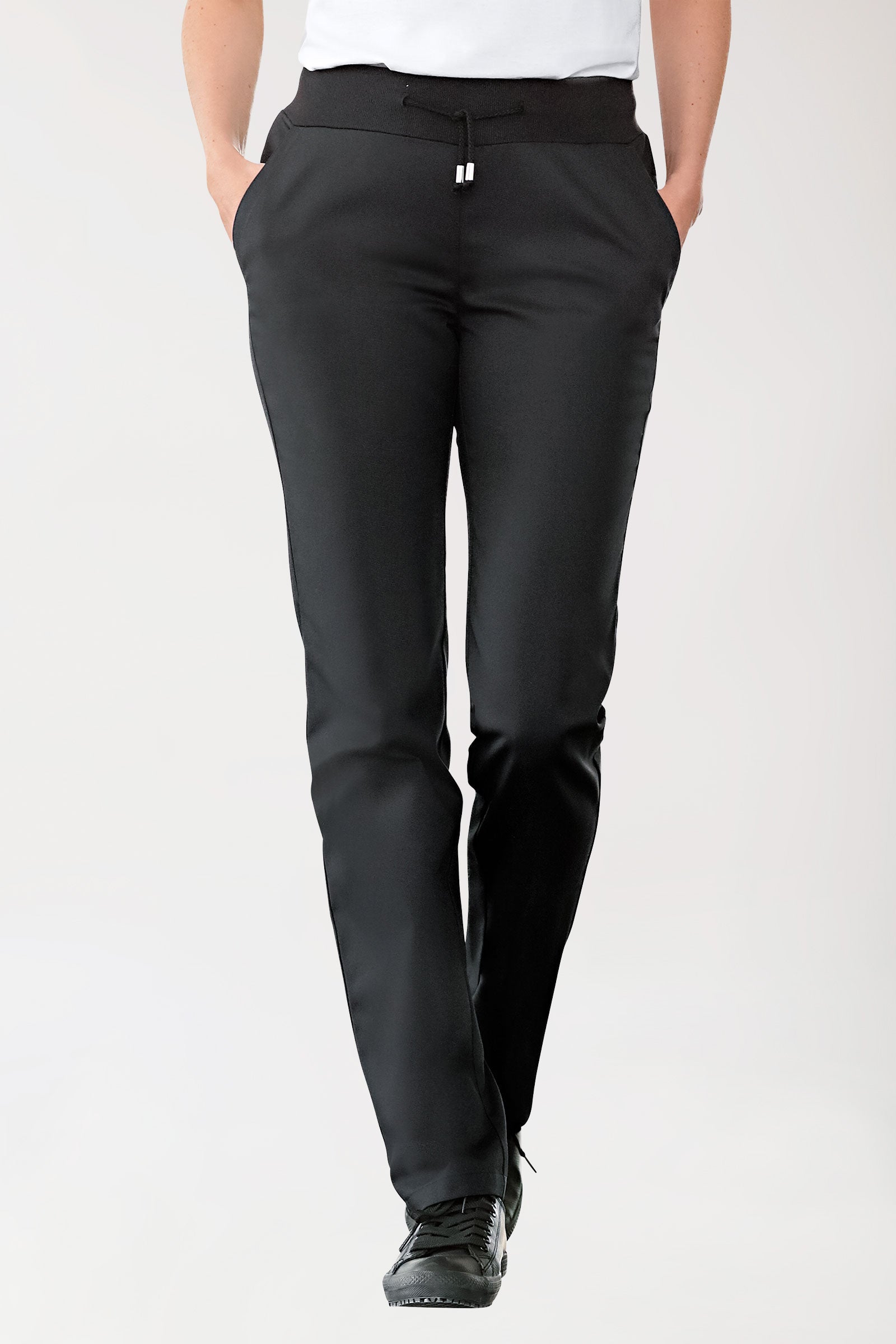 Hose für Damen Strickbund Schwarz, Vue de face 