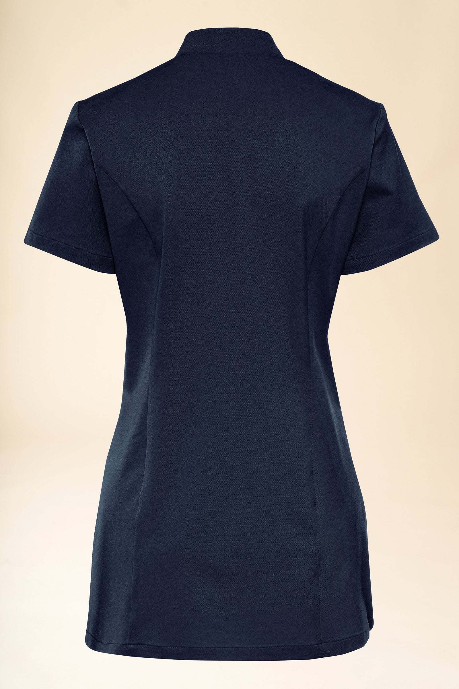 KAERE Kasack Damen - asymmetrische Knopfleiste navy, Vorderansicht 