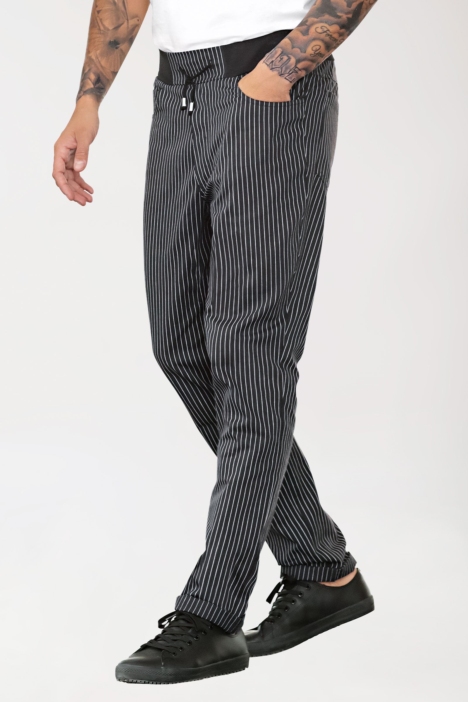 Gastro Hose Herren - Strickbund schwarz/weiss