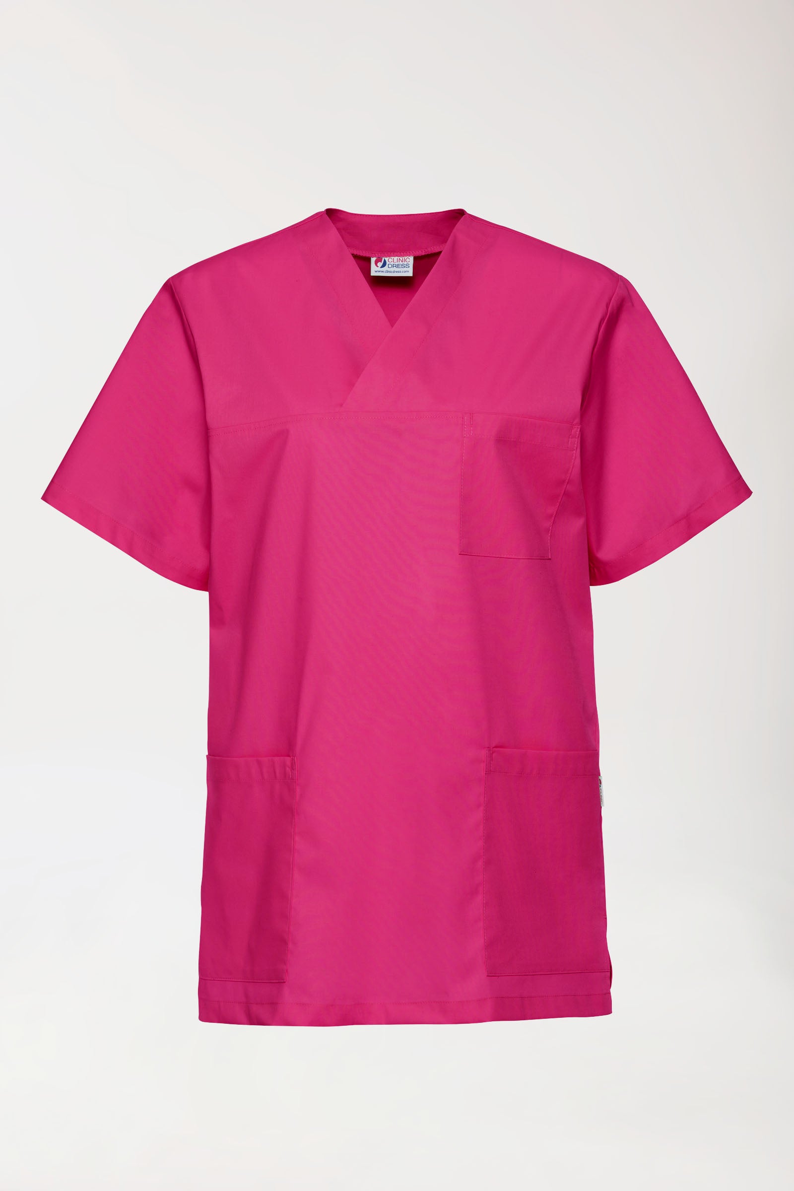 Stretch Schlupfkasack Unisex - V-Ausschnitt pink, Vue de face 